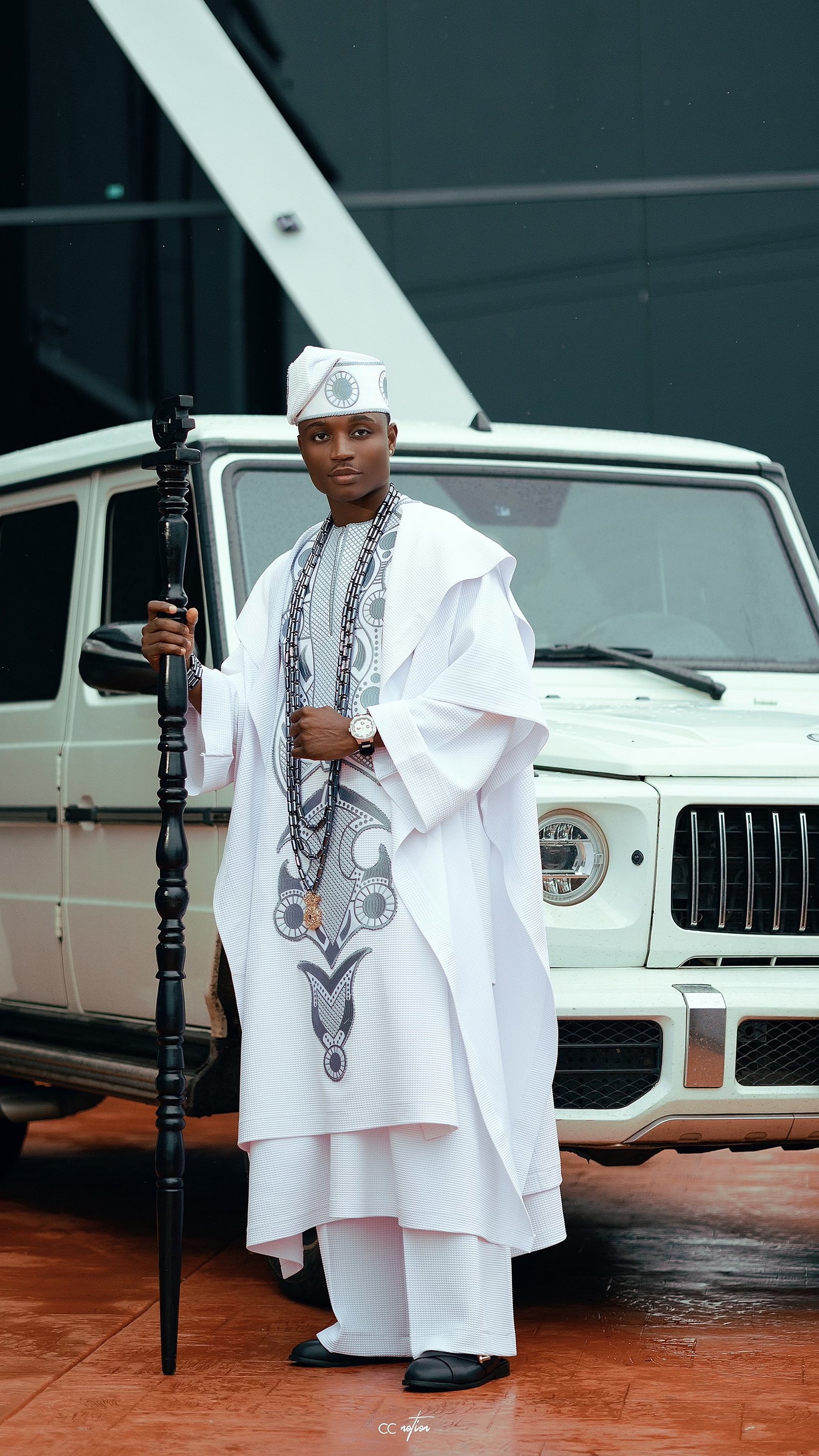 The White Contemporary and Multi Layered Agbada